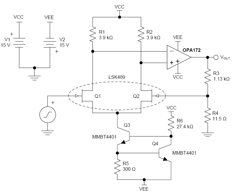 JFET输入低噪声放大电路